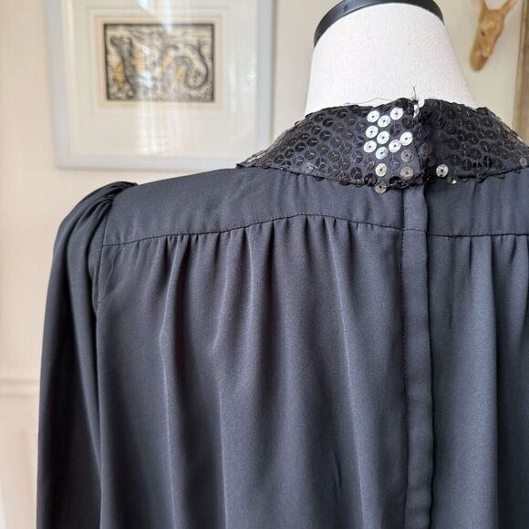 Vintage 80s Chez California by Tandy Black Shift Mermaid Ruffle Dress 1X - Picture 3 of 10